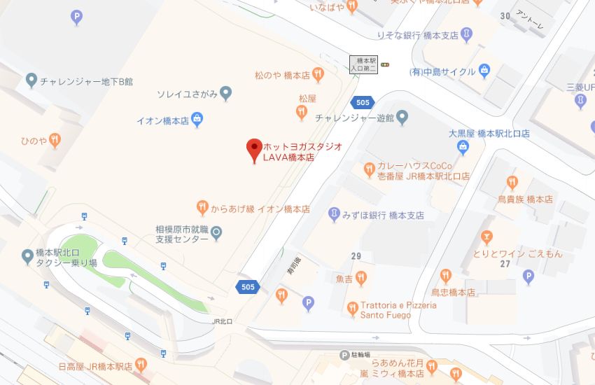 ホットヨガスタジオLAVA橋本店地図