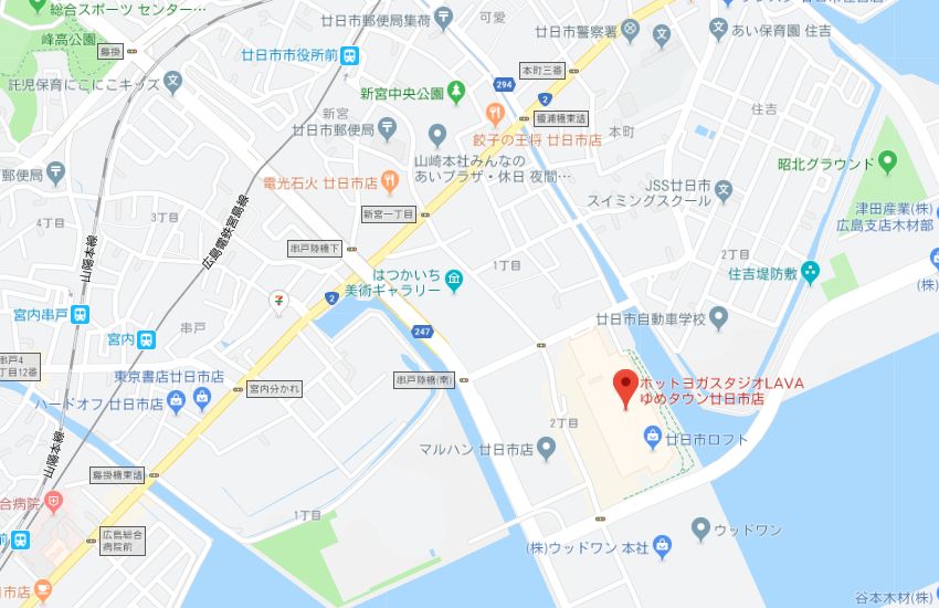 ホットヨガスタジオLAVAゆめタウン廿日市店地図
