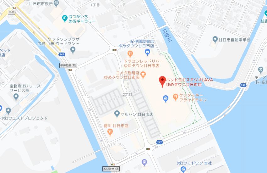 ホットヨガスタジオLAVAゆめタウン廿日市店地図