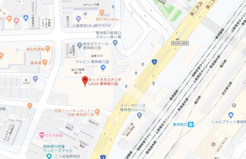 ホットヨガスタジオLAVA東神奈川店地図