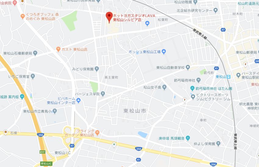 ホットヨガスタジオLAVA東松山シルピア店地図