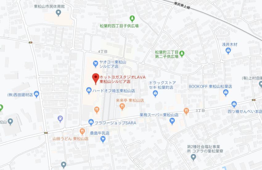 ホットヨガスタジオLAVA東松山シルピア店地図