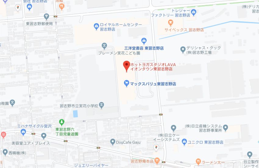 ホットヨガスタジオLAVAイオンタウン東習志野店地図