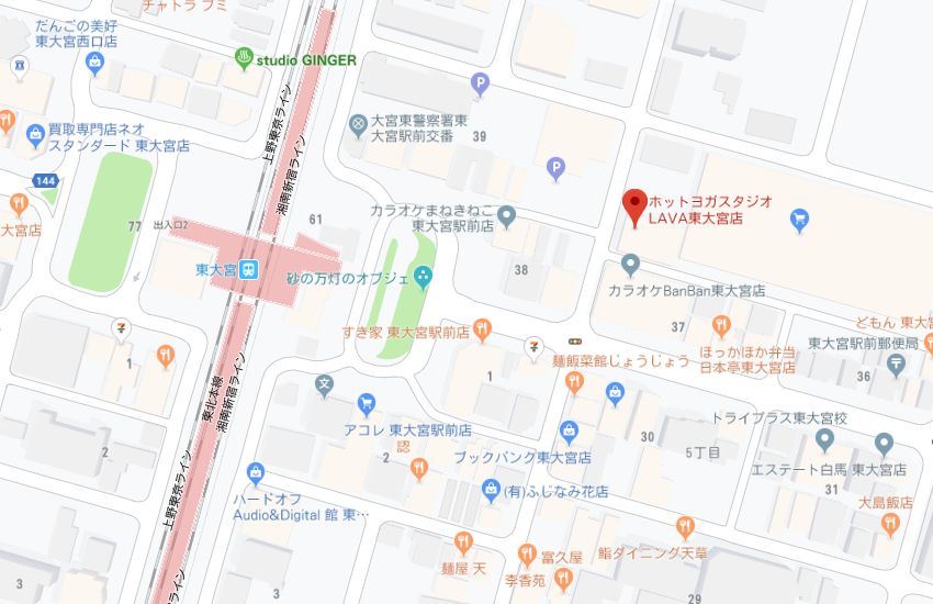 ホットヨガスタジオLAVA東大宮店地図