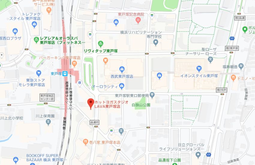 ホットヨガスタジオLAVA東戸塚店地図
