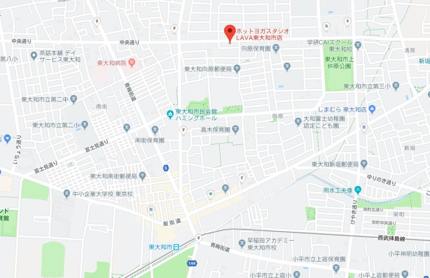 ホットヨガスタジオLAVA東大和市店地図