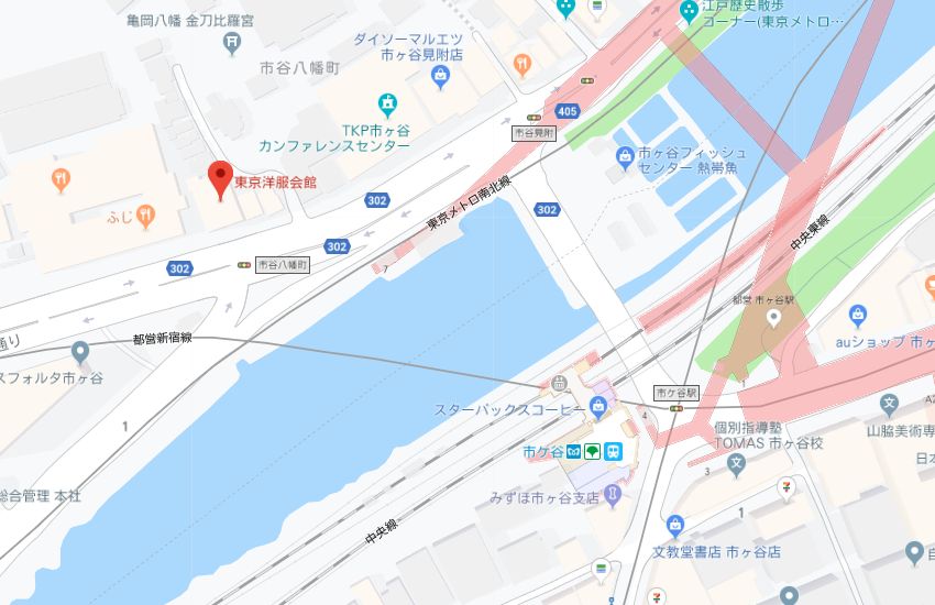 ホットヨガスタジオLAVA市ヶ谷店地図