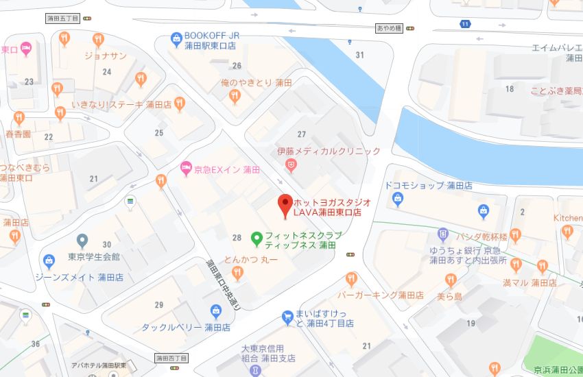 ホットヨガスタジオLAVA蒲田東口店地図