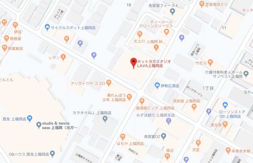 ホットヨガスタジオLAVA上福岡店地図