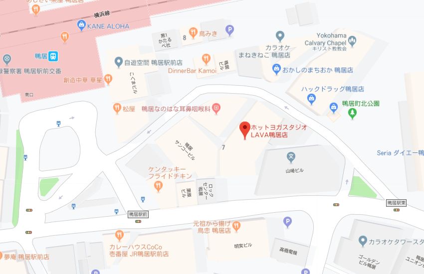 ホットヨガスタジオLAVA鴨居店地図