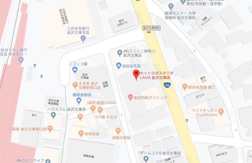 ホットヨガスタジオLAVA金沢文庫店地図