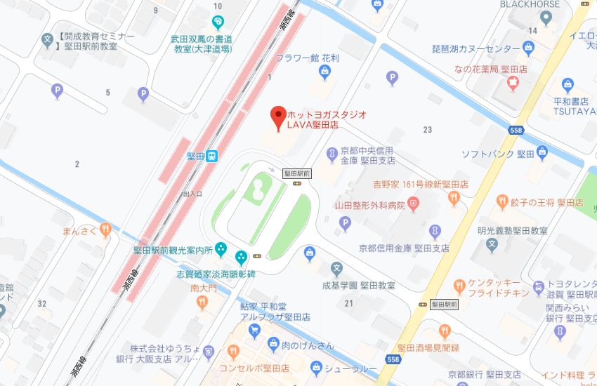 ホットヨガスタジオLAVA堅田店地図