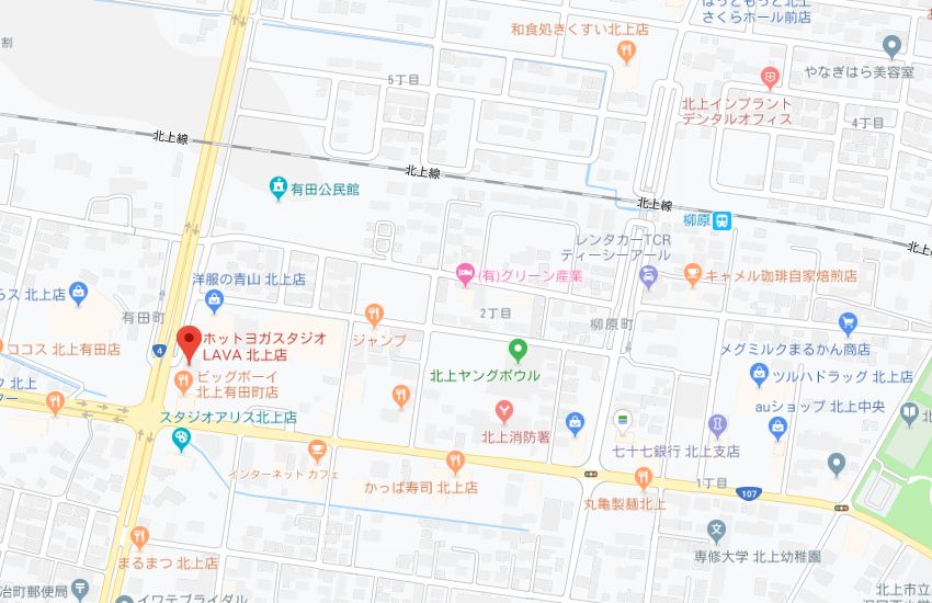 ホットヨガスタジオLAVA北上店地図