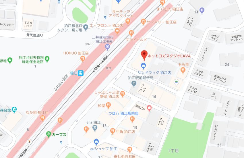 ホットヨガスタジオLAVA狛江店地図