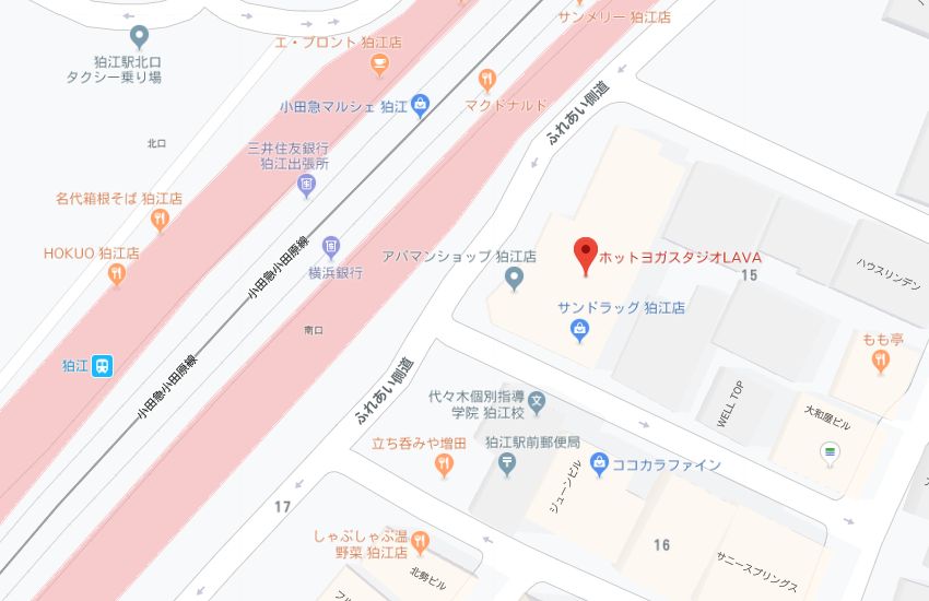 ホットヨガスタジオLAVA狛江店地図