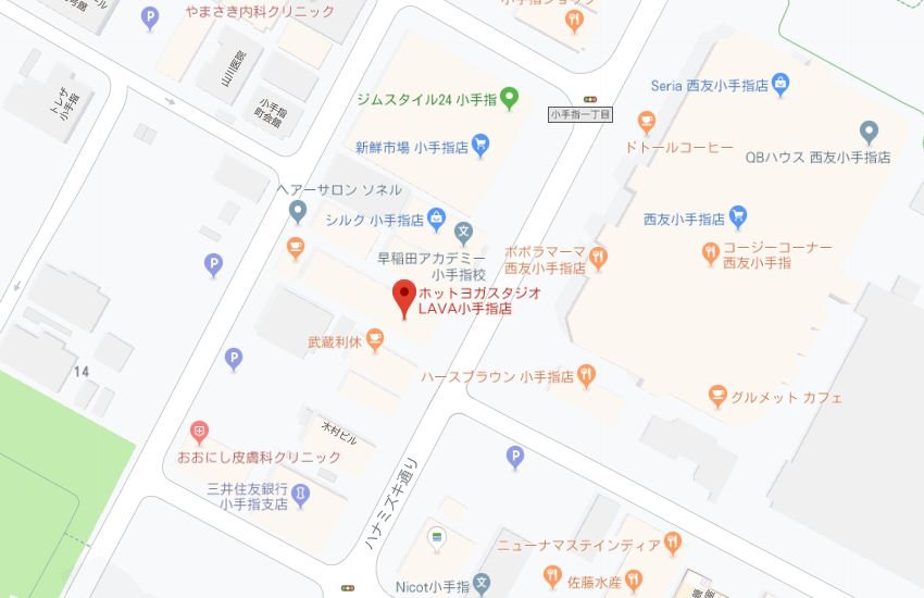 ホットヨガスタジオLAVA小手指店地図