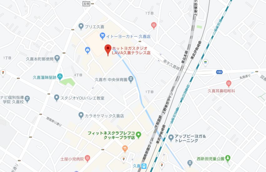 ホットヨガスタジオLAVA久喜テラレス店地図