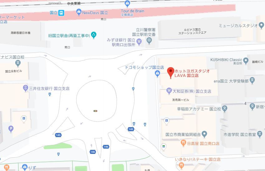 ホットヨガスタジオLAVA国立店地図