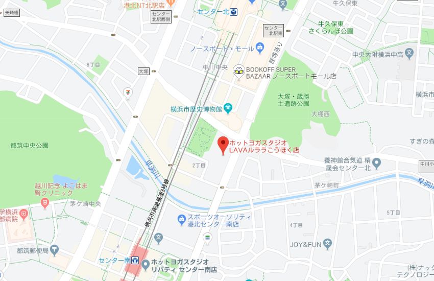 ホットヨガスタジオLAVAルララこうほく店地図