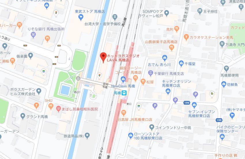 ホットヨガスタジオLAVA馬橋店地図