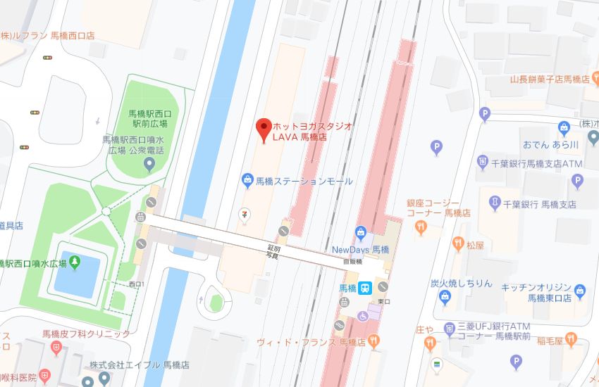 ホットヨガスタジオLAVA馬橋店地図