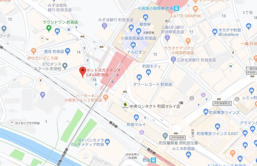 ホットヨガスタジオLAVA町田店地図