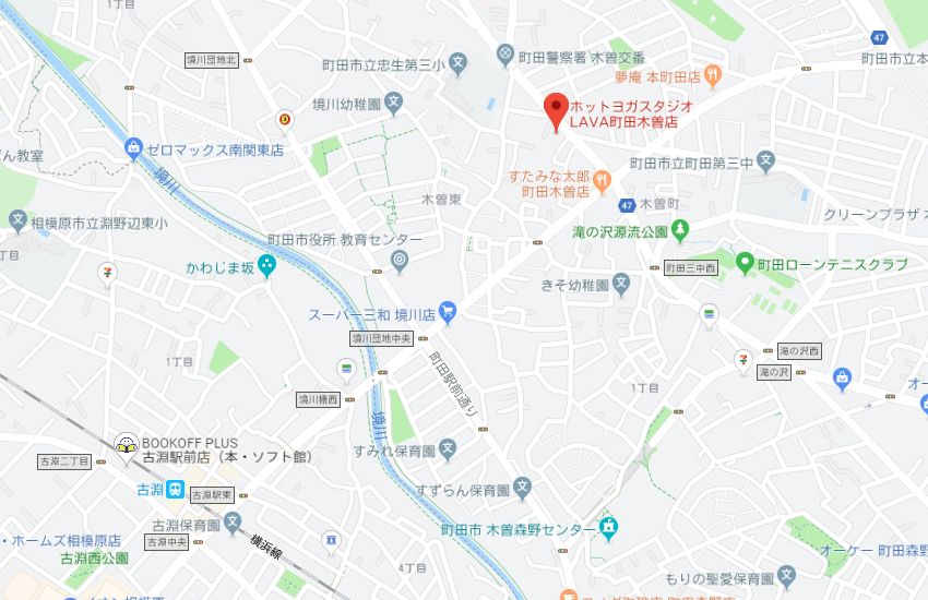 ホットヨガスタジオLAVA町田木曽店地図