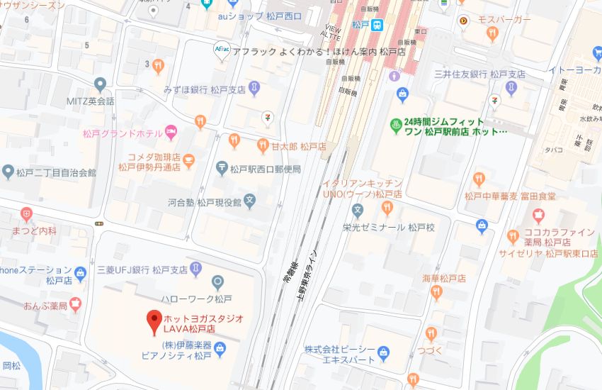 ホットヨガスタジオLAVA松戸店地図