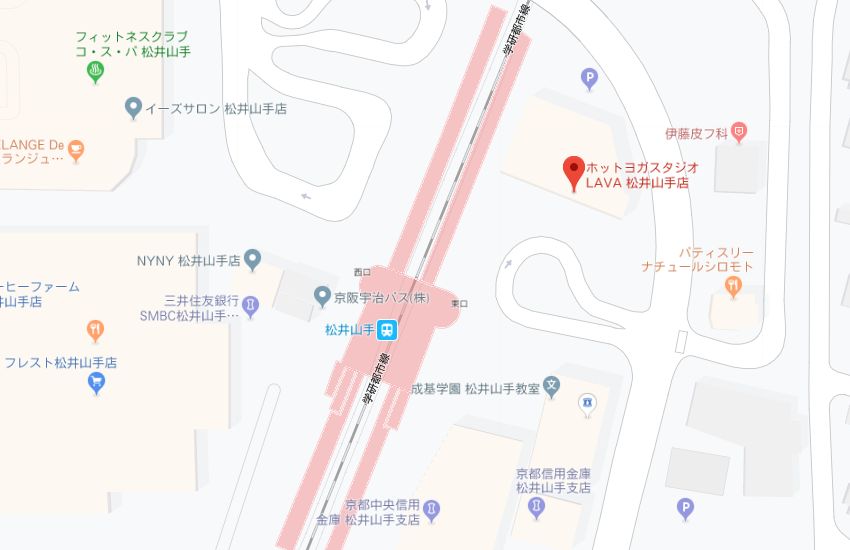 ホットヨガスタジオLAVA松井山手店地図