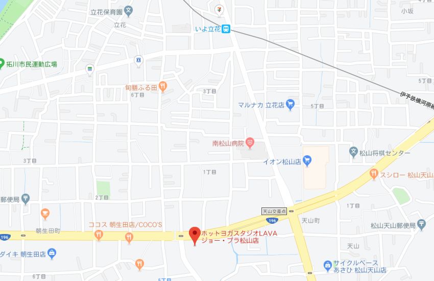 ホットヨガスタジオLAVAジョー・プラ松山店地図