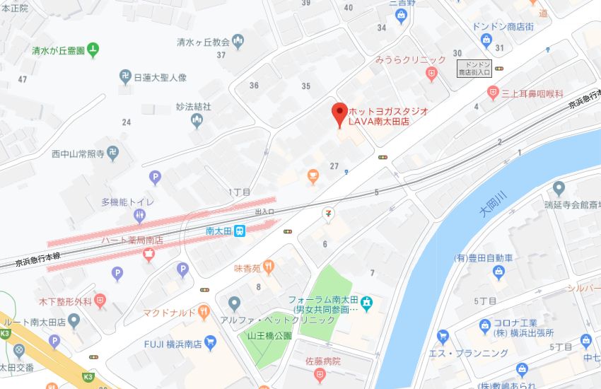 ホットヨガスタジオLAVA南太田店地図