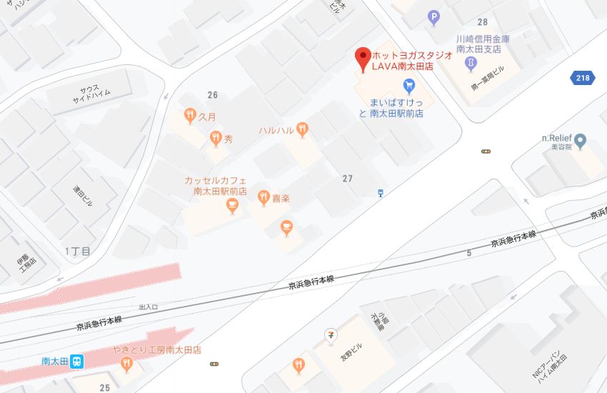 ホットヨガスタジオLAVA南太田店地図