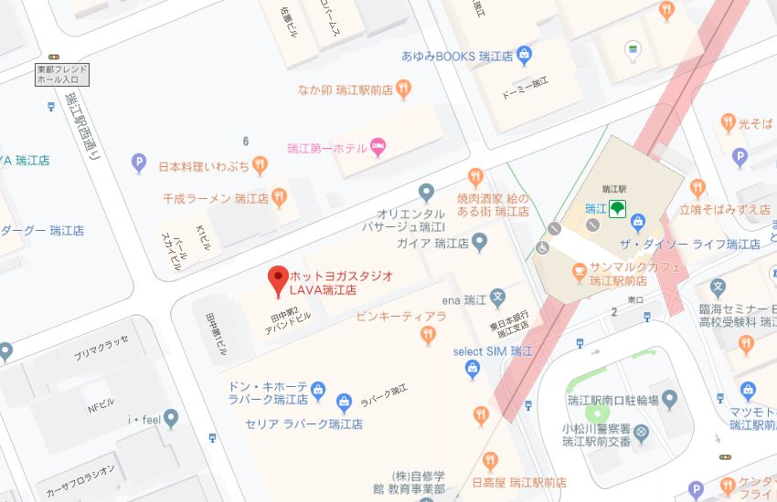ホットヨガスタジオLAVA瑞江店地図
