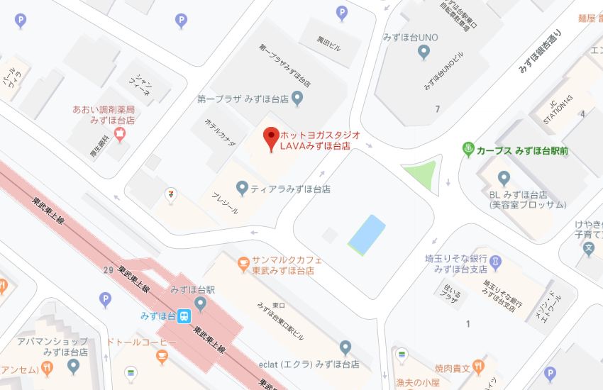 ホットヨガスタジオLAVAみずほ台店地図