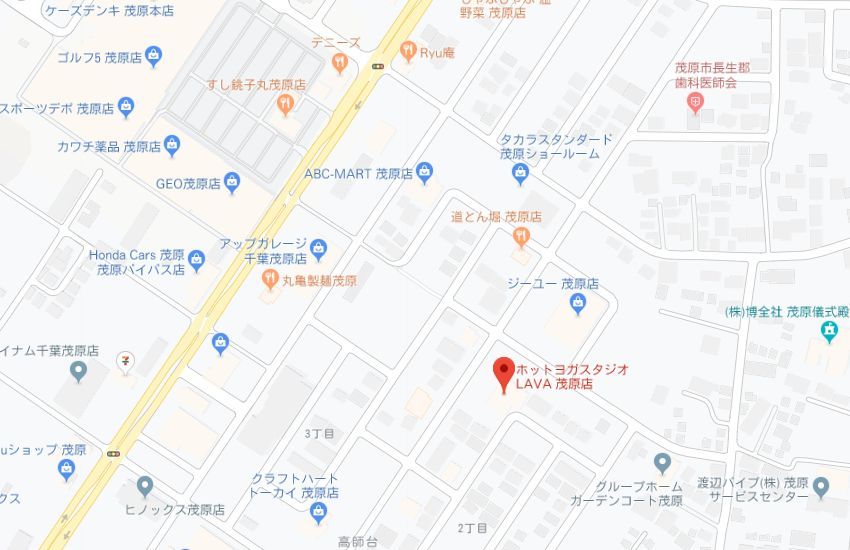 ホットヨガスタジオLAVA茂原店地図