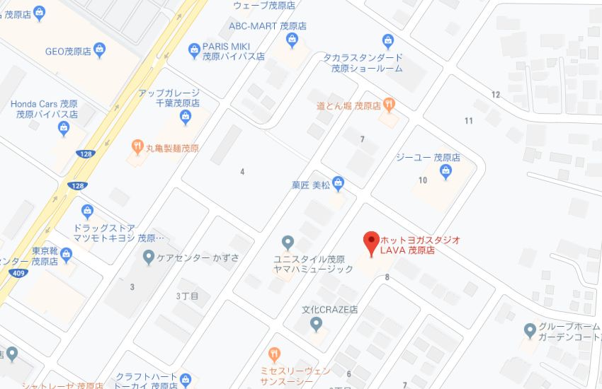 ホットヨガスタジオLAVA茂原店地図
