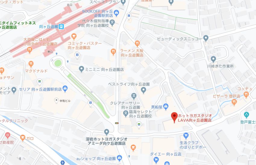 ホットヨガスタジオLAVA向ヶ丘遊園店地図