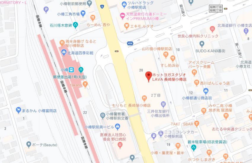 ホットヨガスタジオLAVA長崎屋小樽店地図