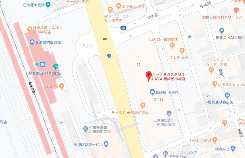 ホットヨガスタジオLAVA長崎屋小樽店地図