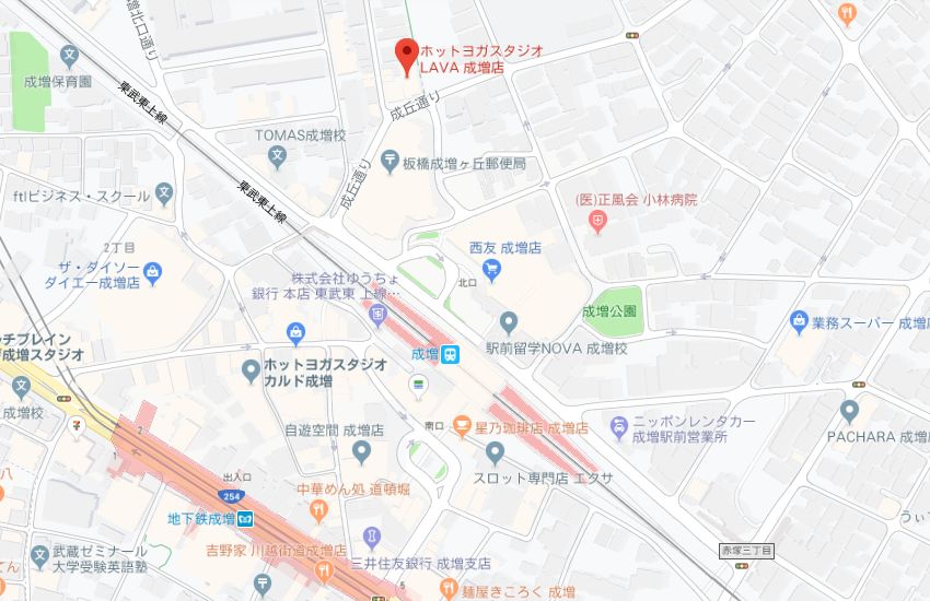 ホットヨガスタジオLAVA成増店地図