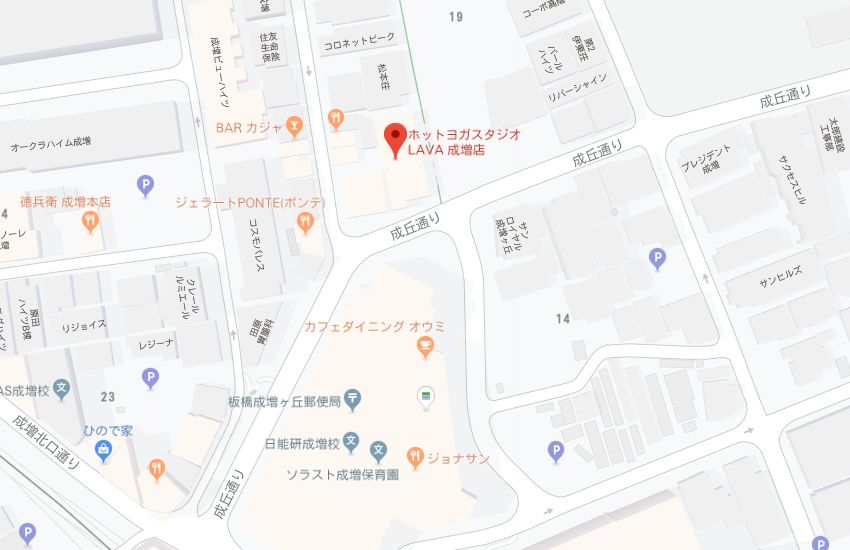ホットヨガスタジオLAVA成増店地図