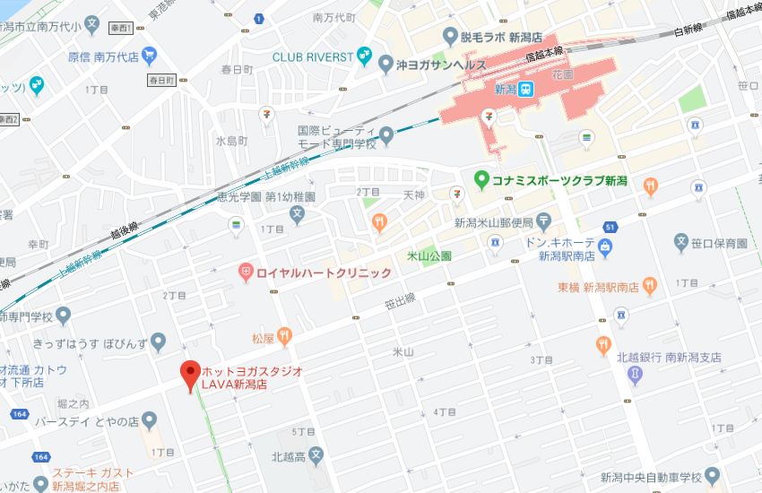 ホットヨガスタジオLAVA新潟店地図