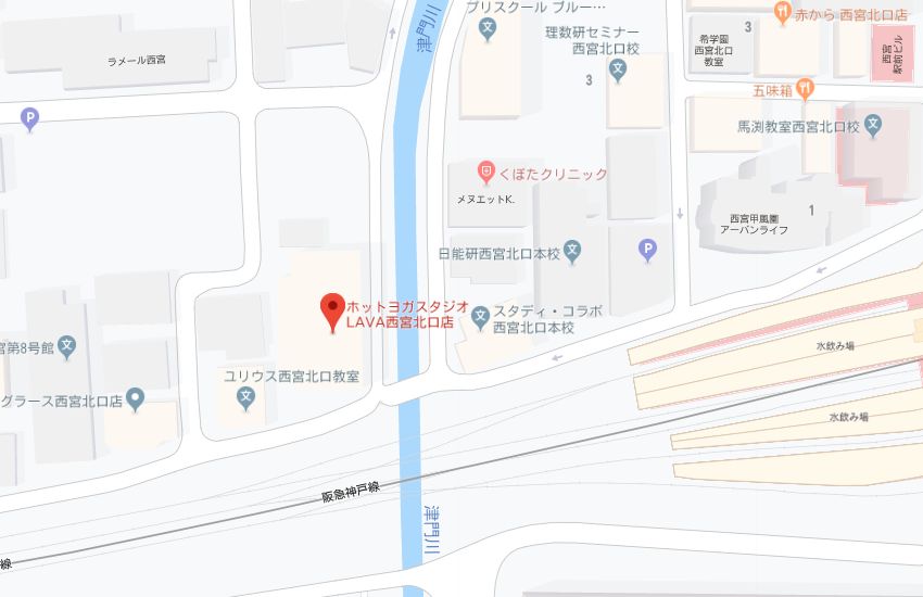 ホットヨガスタジオLAVA西宮北口店地図
