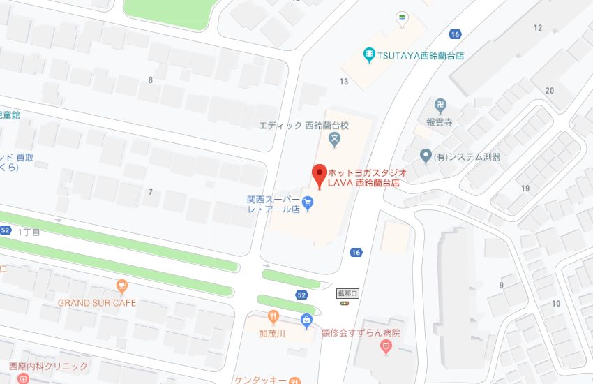 ホットヨガスタジオLAVA西鈴蘭台店地図