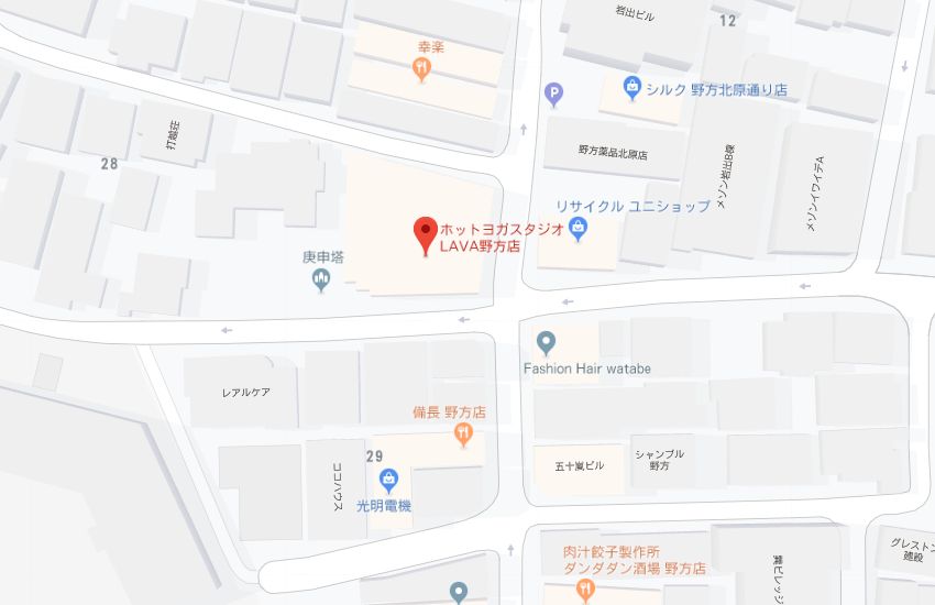 ホットヨガスタジオLAVA野方店地図