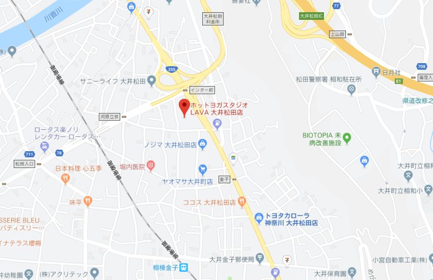 ホットヨガスタジオLAVA大井松田店地図