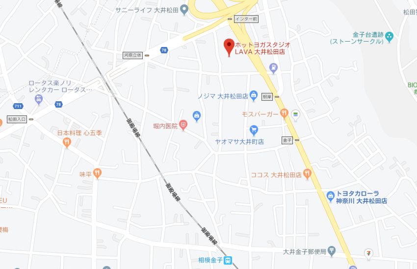 ホットヨガスタジオLAVA大井松田店地図