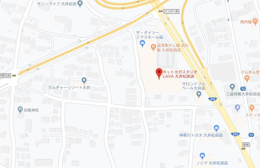 ホットヨガスタジオLAVA大井松田店地図