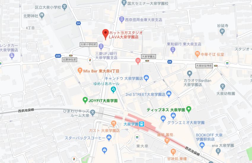ホットヨガスタジオLAVA大泉学園店地図
