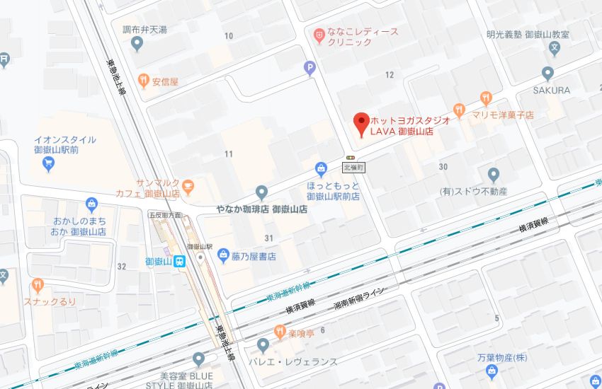 ホットヨガスタジオLAVA御嶽山店地図